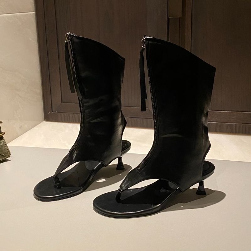 Hot Sale Delicate Summer Toe Thong Low heel Night Club Sexy Women's boots