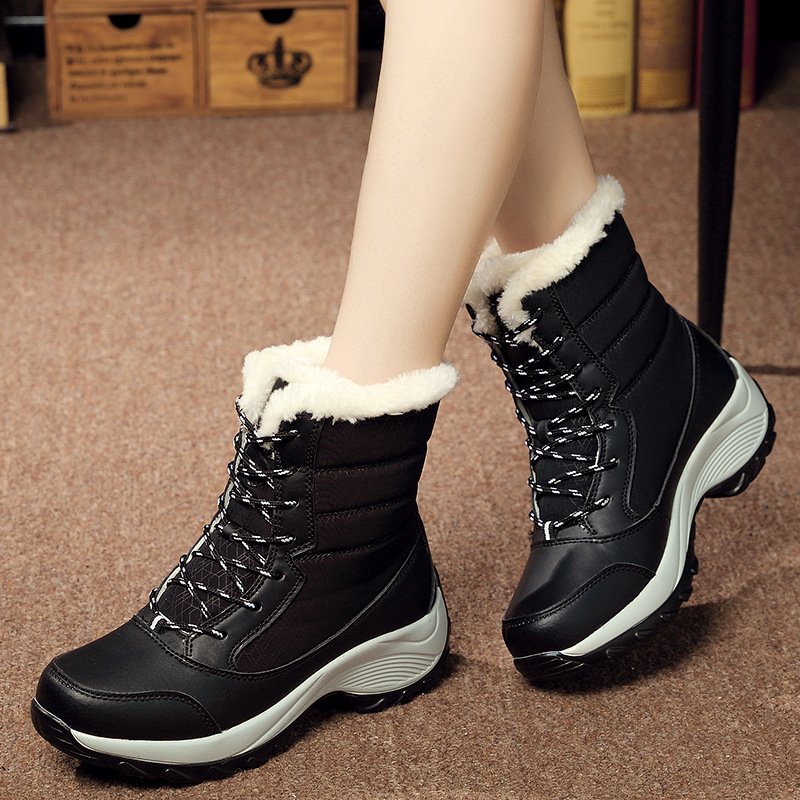 Wholesaling Keeping Warm Autumn Winter Platform Waterproof Furry Women's Snow Boots