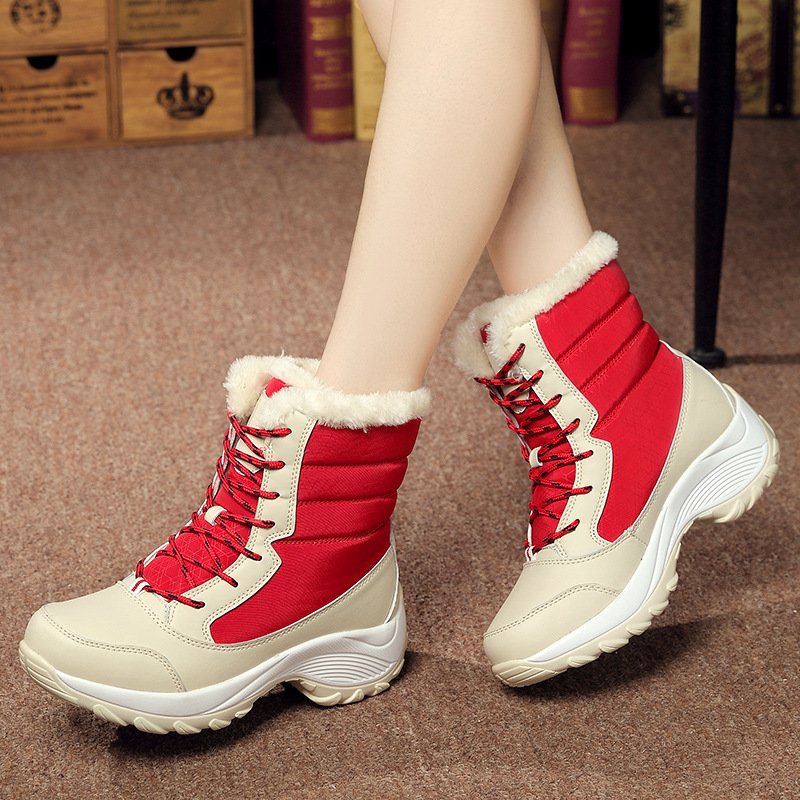 Wholesaling Keeping Warm Autumn Winter Platform Waterproof Furry Women's Snow Boots
