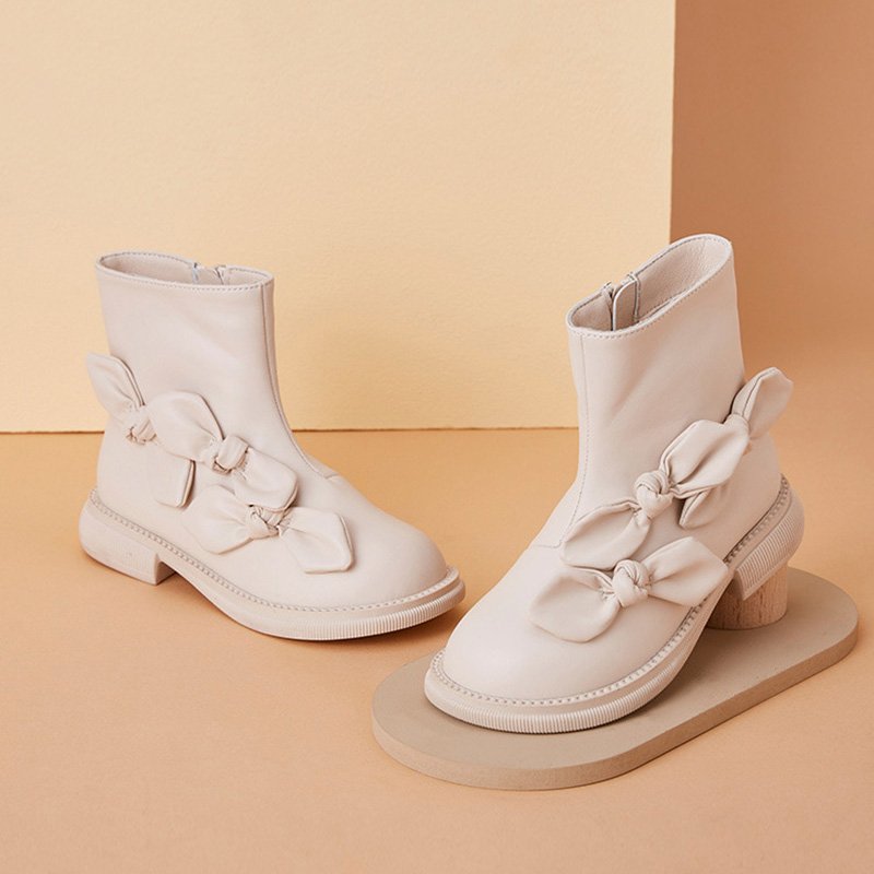 2023 New Style hard wearing Leather High Top Butterfly Design Comfortable casual children's boots