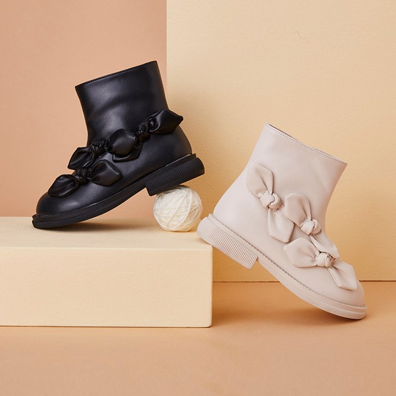 2023 New Style hard wearing Leather High Top Butterfly Design Comfortable casual children's boots