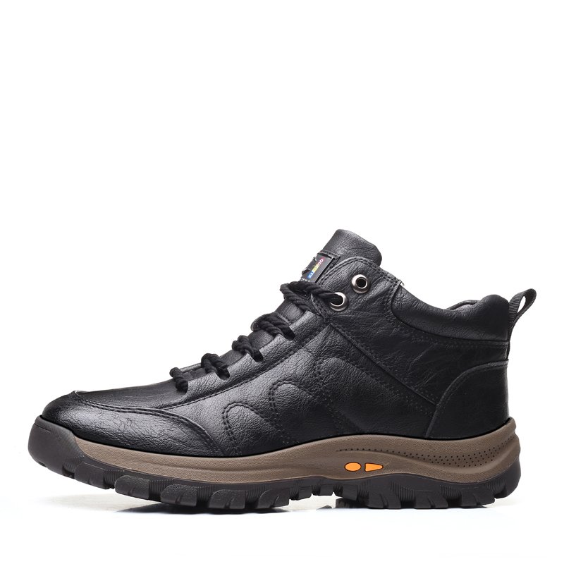 Hot Selling Walking Trendy Genuine Men Shoes Leather Ankle Boots For Winter
