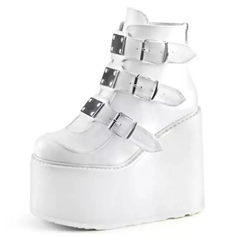 High quality 2021 new style female wedge heel boots colorful super high heel wedge heel 8CM ladies short boots rubber boots