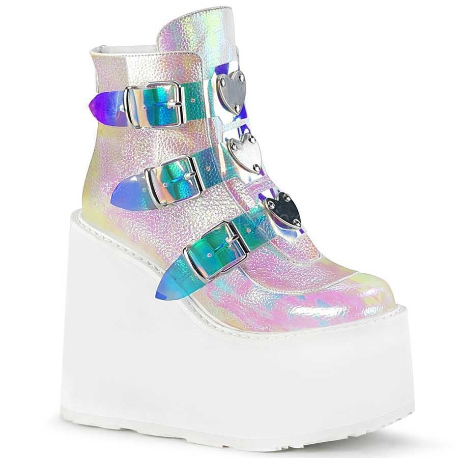 High quality 2021 new style female wedge heel boots colorful super high heel wedge heel 8CM ladies short boots rubber boots