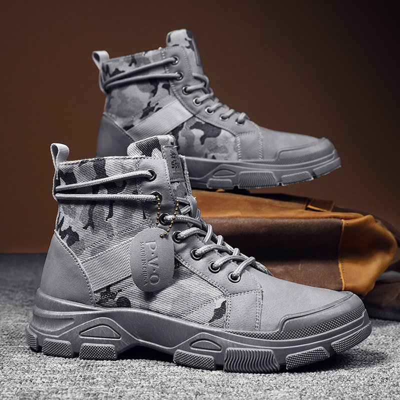Hiking boots men high top casual sports shoes men's waterproof non-slip trend snow boots