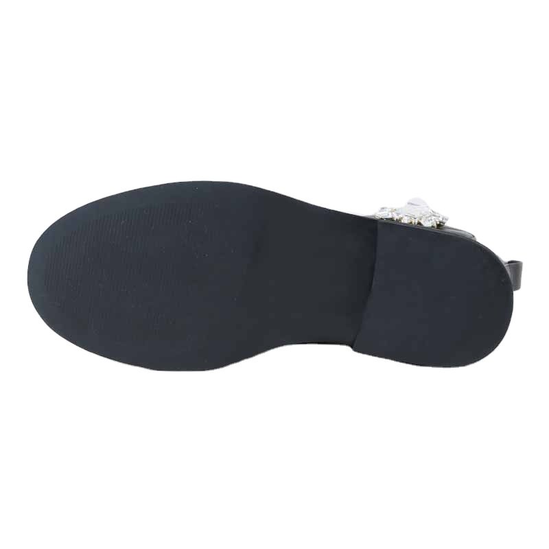 Luxury Casual Leather Shoes Combat Ankle Lace Up Diamond Women Sneaker Zip Black Leather Streetwear Flats Boots Women Summer