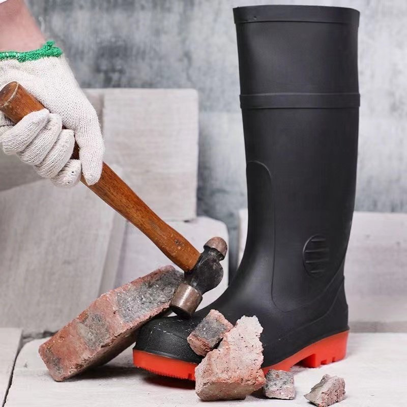 custom agriculture cheap rain boots pvc gum boots adult safety waterproof men red sole pvc rain boots