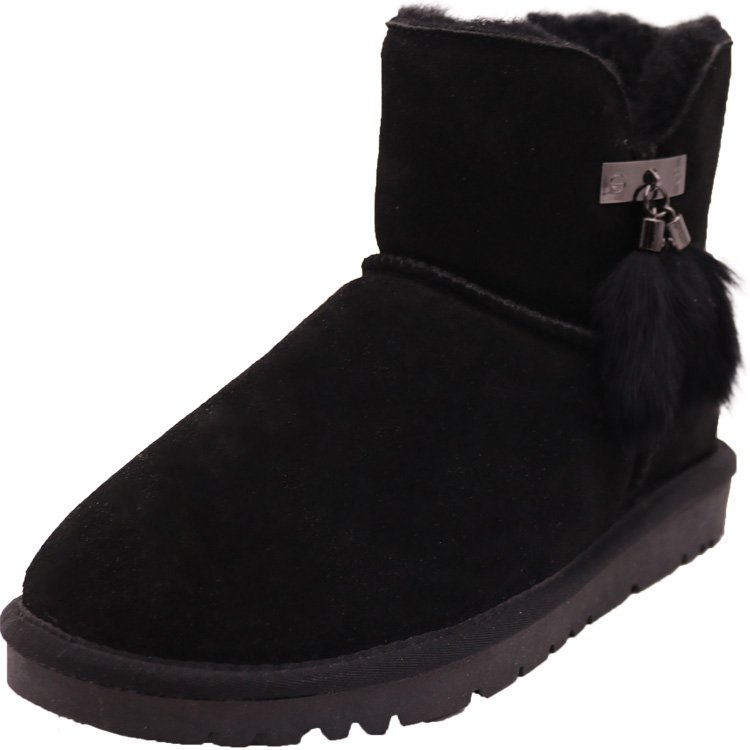 CF-193 Winter Customized Factory Genuine Leather Basic Design Antiskid Winter Snow Women Fur Boots