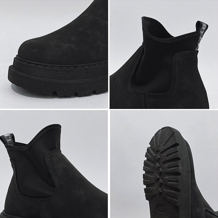 Men Leather Boots Non-slip Light Weight New Fashion Outdoor British Style Walking Boots Shoes