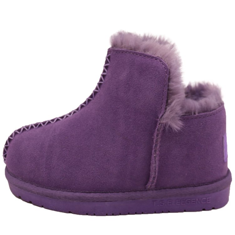 CF-189 Winter Factory Short Length Cartoon Design Genuine Leather Big Kids Nordic Winter Snow Boots For Girls