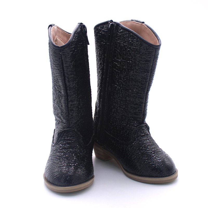 Cowgirl Boots Children's Heels Girls Kids Shoes Wholesalers Rubber Solid Leather Baby Shoes Winter Riding Boots