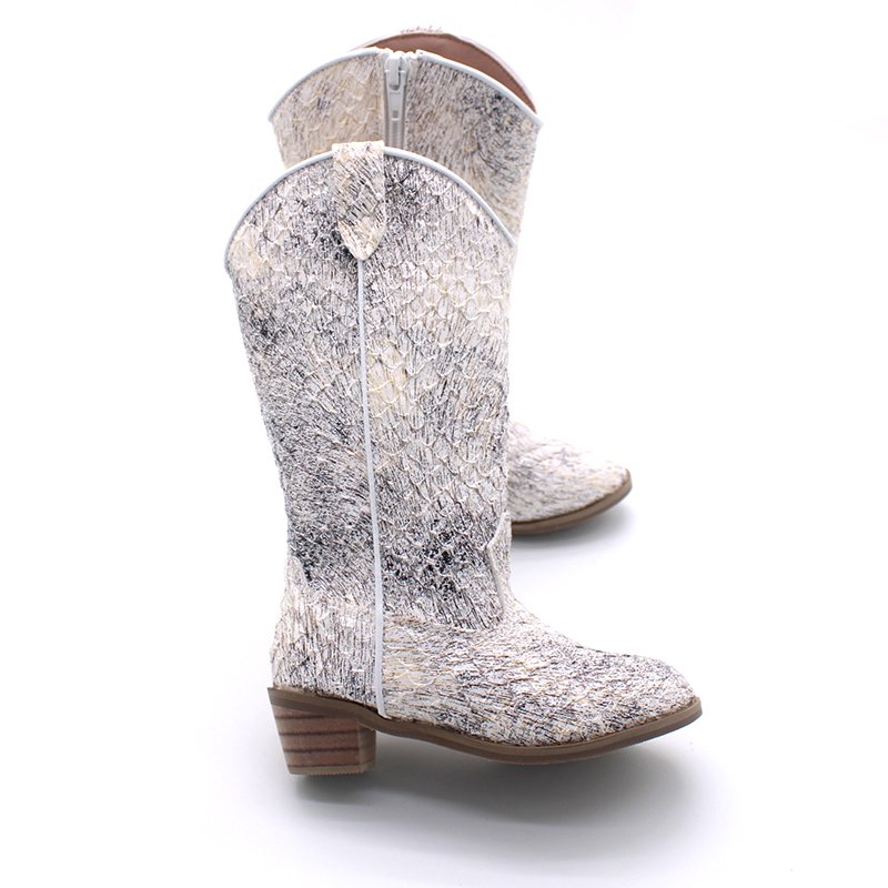 Cowgirl Boots Children's Heels Girls Kids Shoes Wholesalers Rubber Solid Leather Baby Shoes Winter Riding Boots