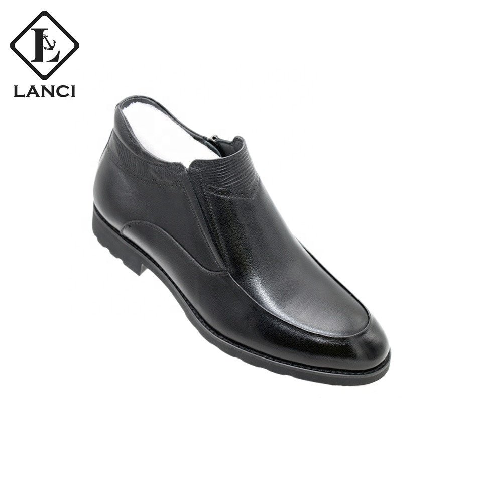 LANCI custom shoes manufacturers chaussures hommes italian genuine leather designer men leather black chelsea boots