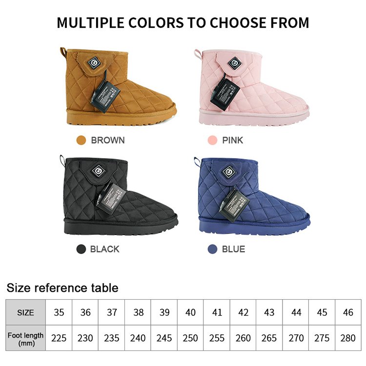 Winter Outdoor Snow Feet Warmer Waterproof USB Wireless Electric Rechargeable Heated Shoes Heating Boots for Women