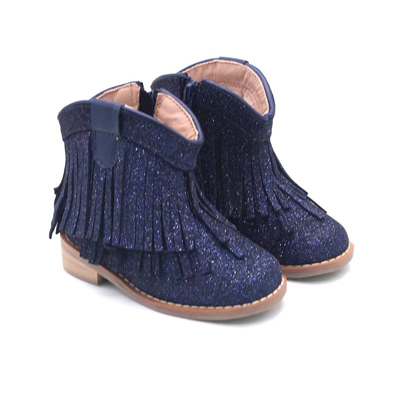 Wholesale Colorful Kids Fringe Boots Girls Fashion Trend Toddler Children Winter Shoes Baby Customized Ankle Girls Casual Boots