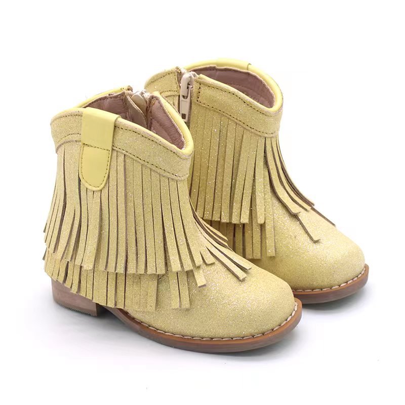 Wholesale Colorful Kids Fringe Boots Girls Fashion Trend Toddler Children Winter Shoes Baby Customized Ankle Girls Casual Boots