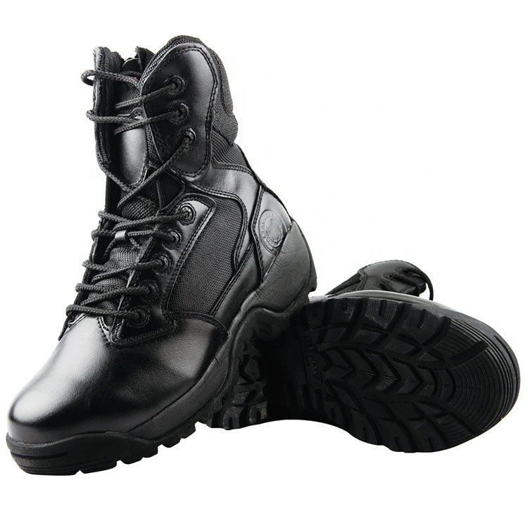 Autumn and winter thorn-proof zip training men's boots cowhide leather black wear-resistant non-slip outdoor boots