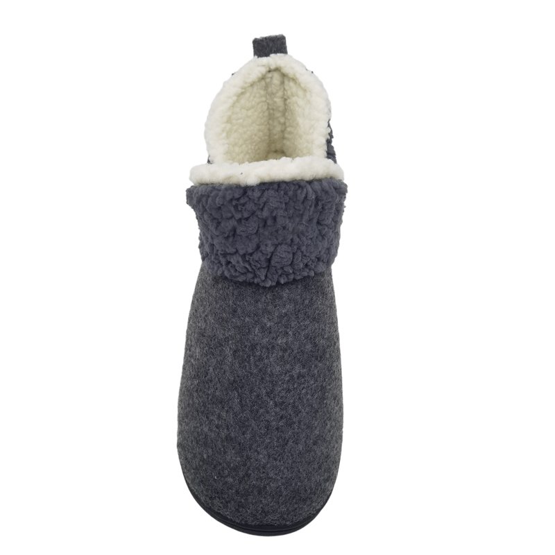 OEM customized Logo indoor boots TPR rubber outsole winter home flat slipper boots faux fur plush house boots for women