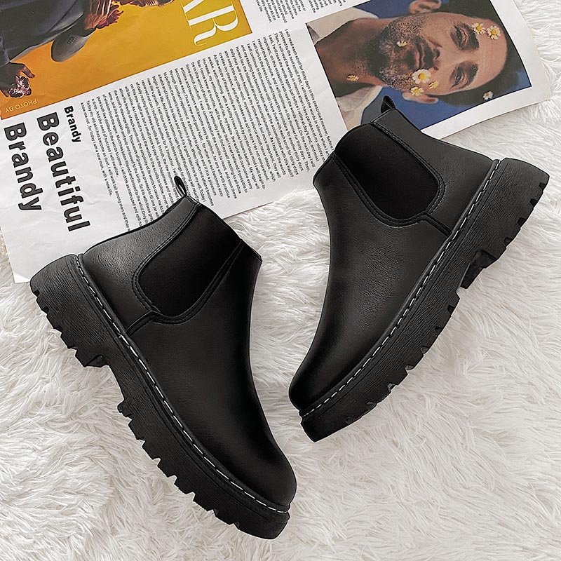 wholesale waterproof rain boots Simple Style Casual Shoes Chelsea Black Men Boots