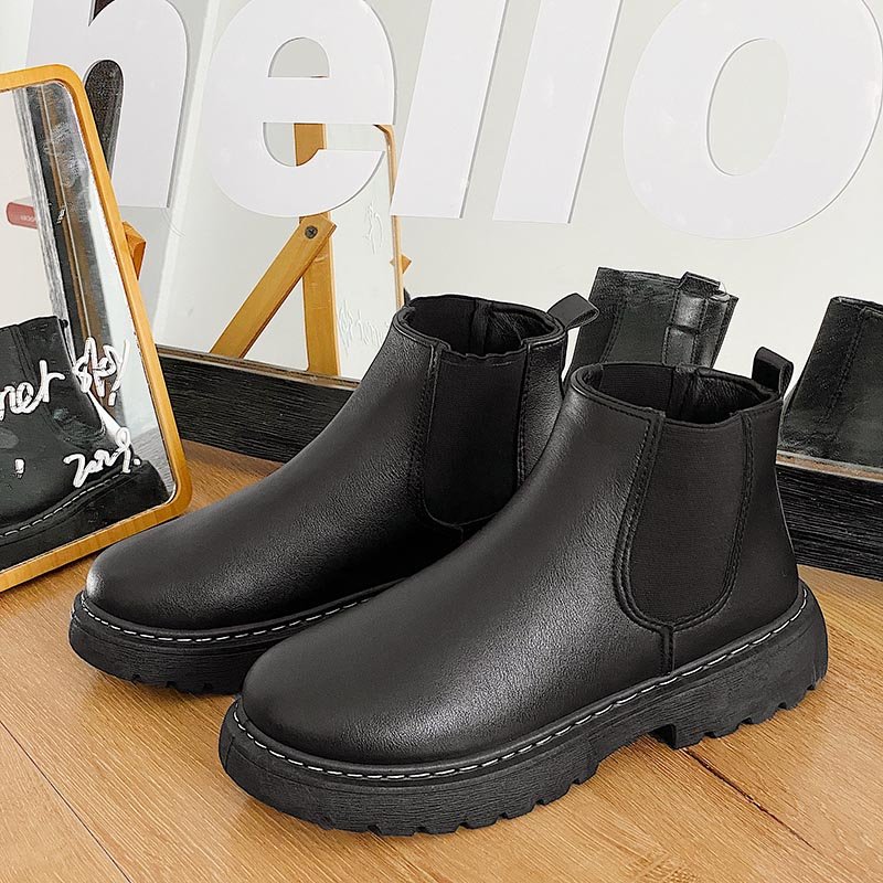 wholesale waterproof rain boots Simple Style Casual Shoes Chelsea Black Men Boots