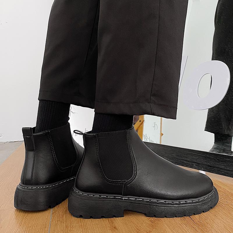 wholesale waterproof rain boots Simple Style Casual Shoes Chelsea Black Men Boots