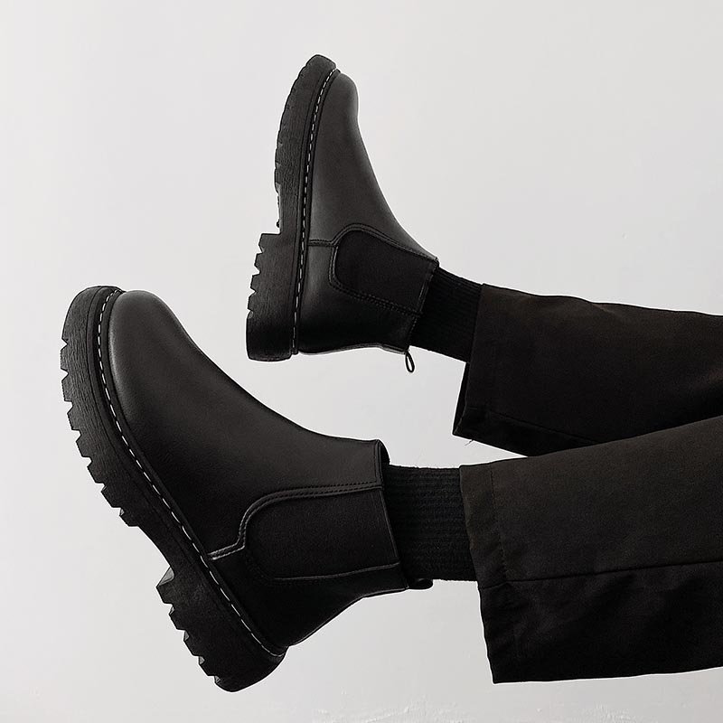wholesale waterproof rain boots Simple Style Casual Shoes Chelsea Black Men Boots