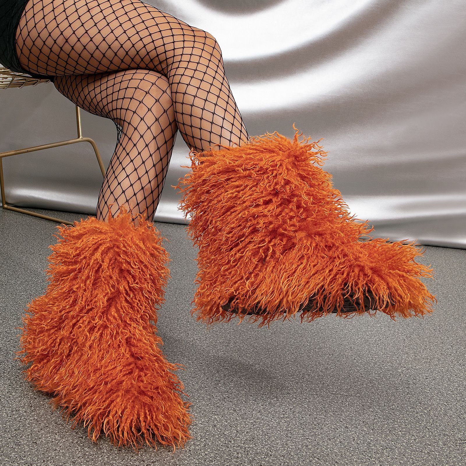 New Style Luxury Lamb Fur Snow Boots Ladies Custom Colored Winter Outdoor Imitation Wool Fur Mongolian Full Fur Boots