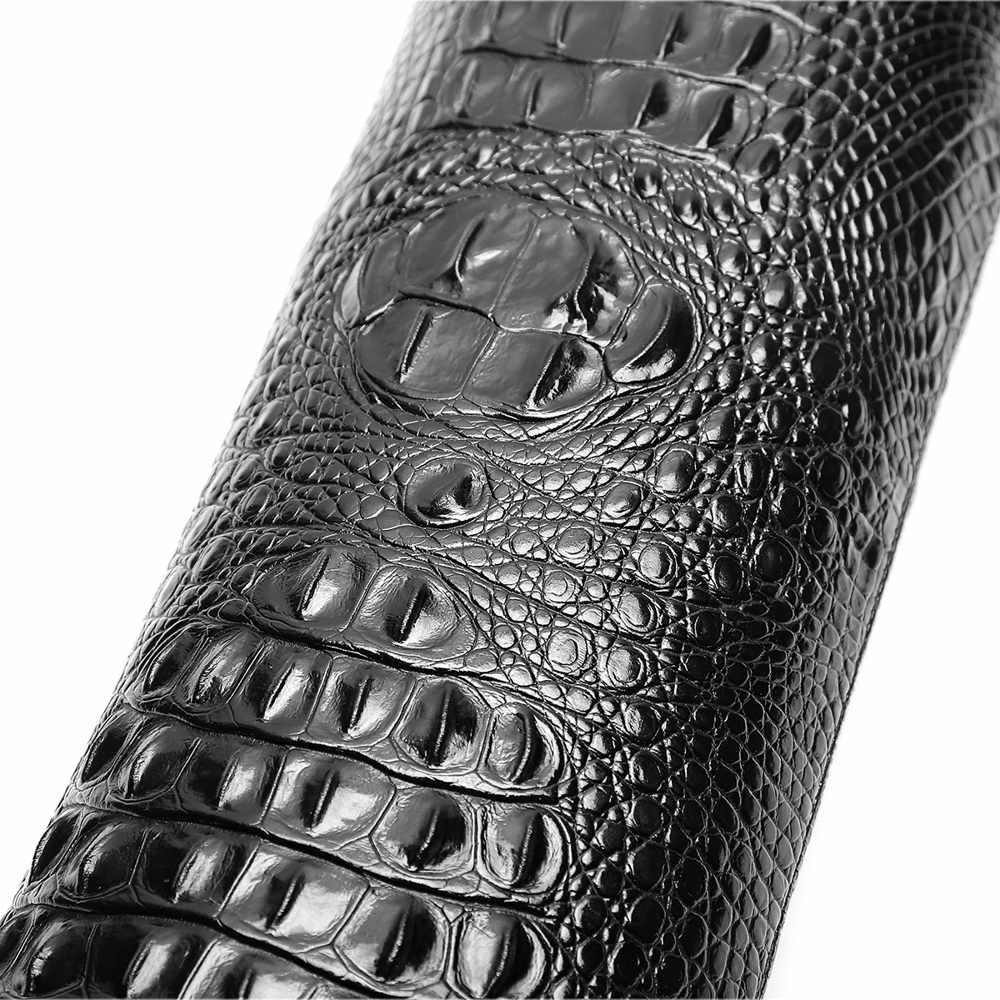 Custom Hot Selling Fashion Women Crocodile Skin Knee High Heels Boots Elegant Shoes Chunky Heel Ladies Boots for Women