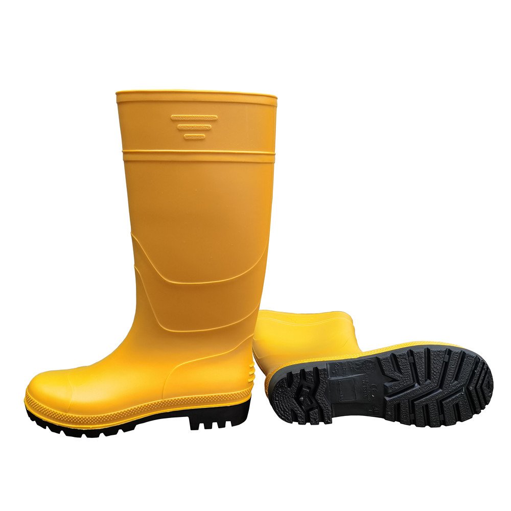 Gumboot for adult steel toe and steel sole waterproof PVC green rain boots for men