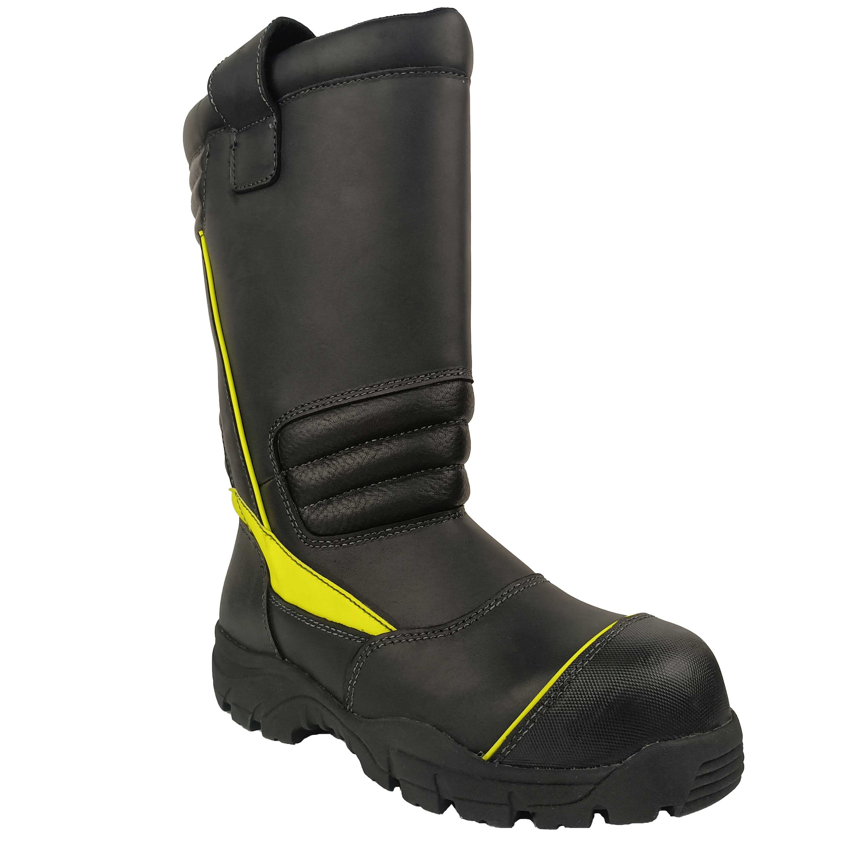 Fire fighter boots Flame retardant with Steel toe EH Slip Oil resistant outsole work boots