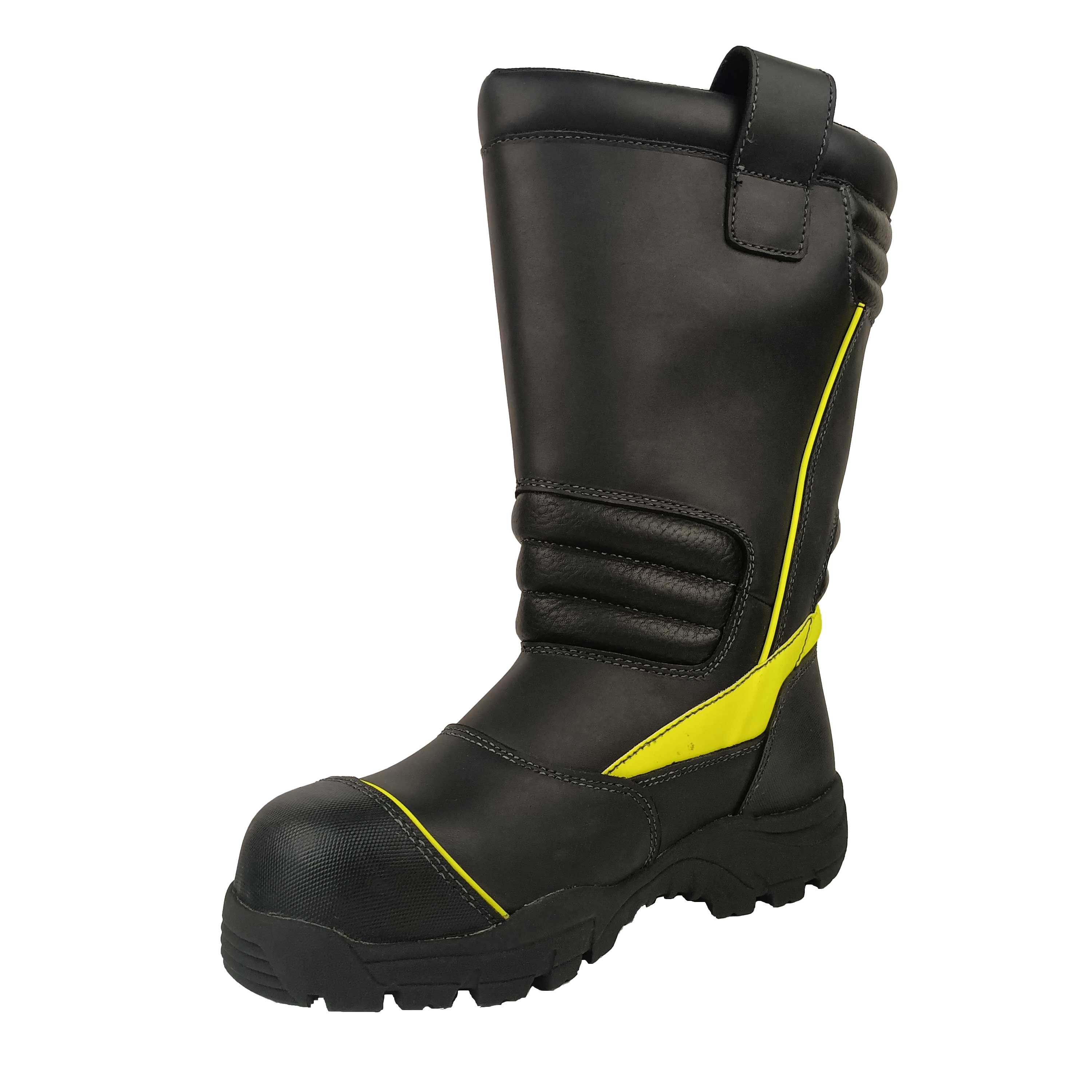 Fire fighter boots Flame retardant with Steel toe EH Slip Oil resistant outsole work boots