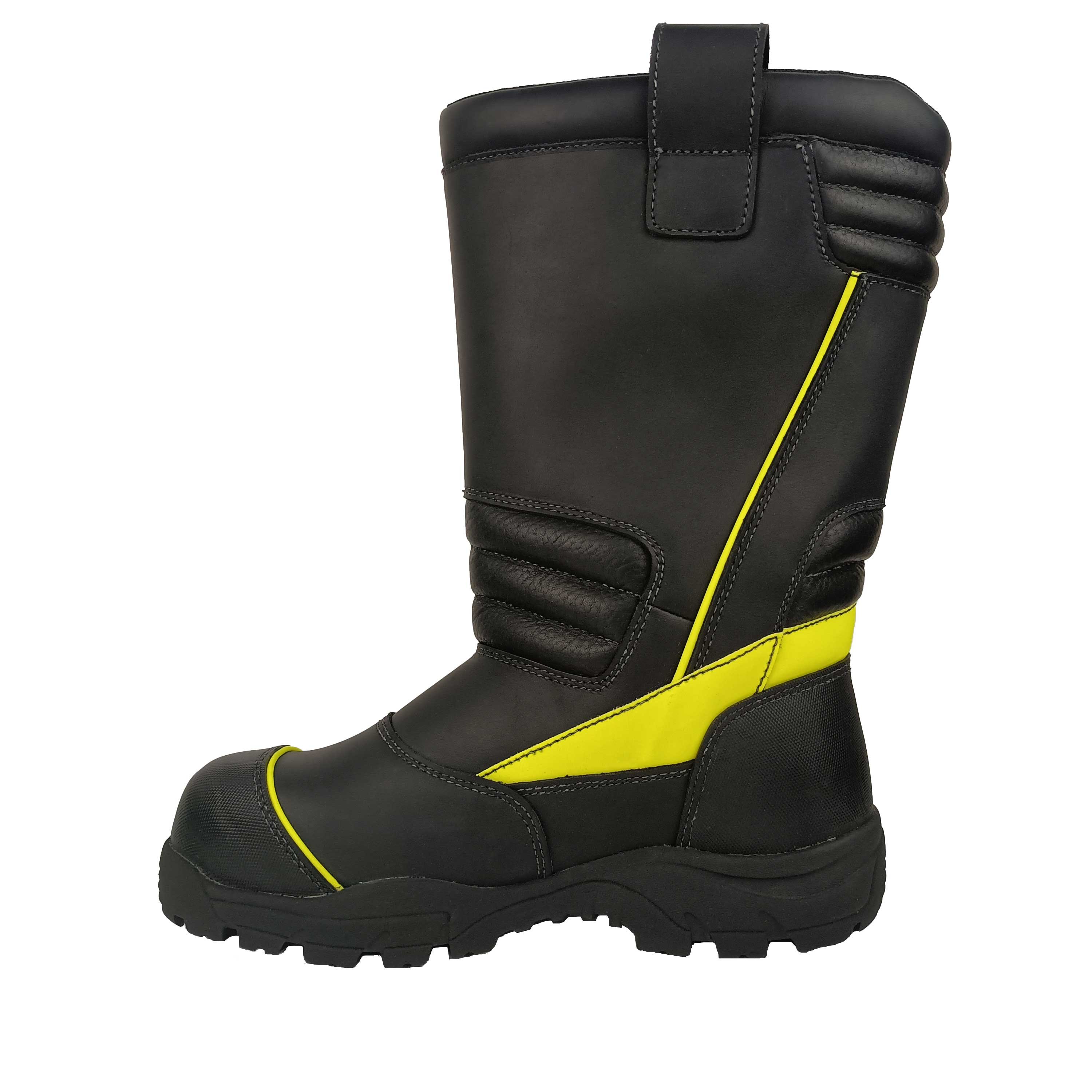 Fire fighter boots Flame retardant with Steel toe EH Slip Oil resistant outsole work boots