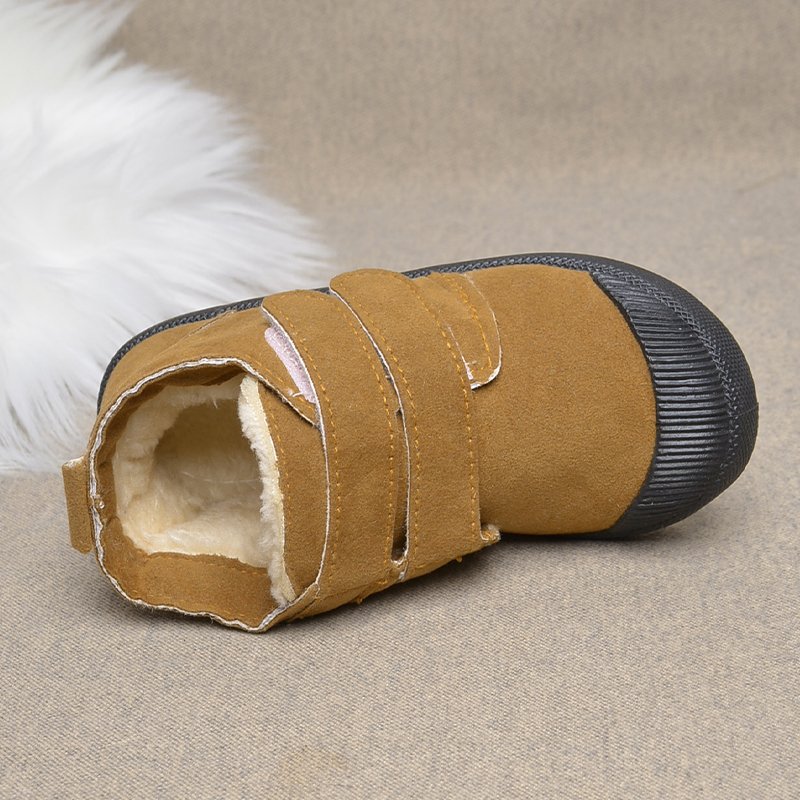 Winter Suede Long Plush Kids Warm Snow Short boots Children Ankle Outdoor Flat Boots