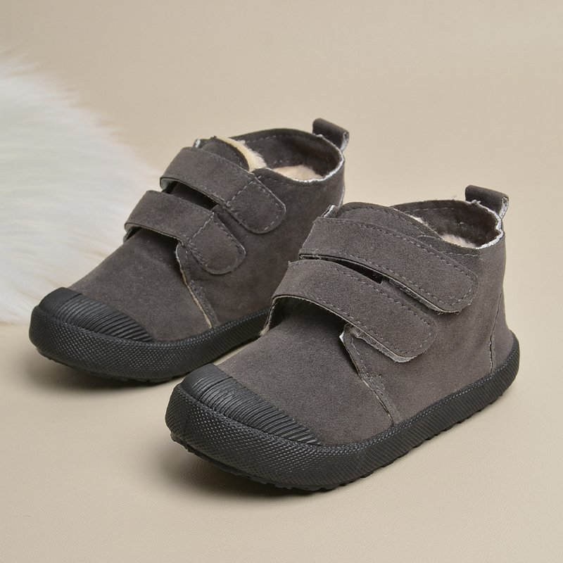 Winter Suede Long Plush Kids Warm Snow Short boots Children Ankle Outdoor Flat Boots