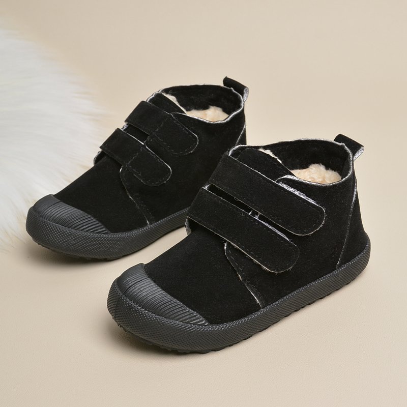 Winter Suede Long Plush Kids Warm Snow Short boots Children Ankle Outdoor Flat Boots