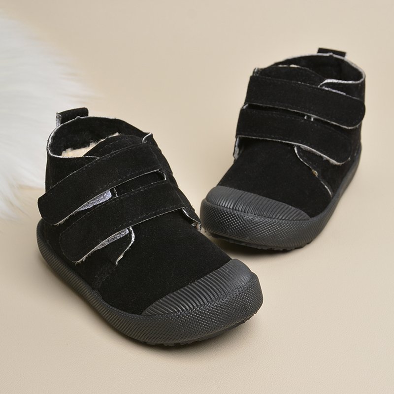 Winter Suede Long Plush Kids Warm Snow Short boots Children Ankle Outdoor Flat Boots