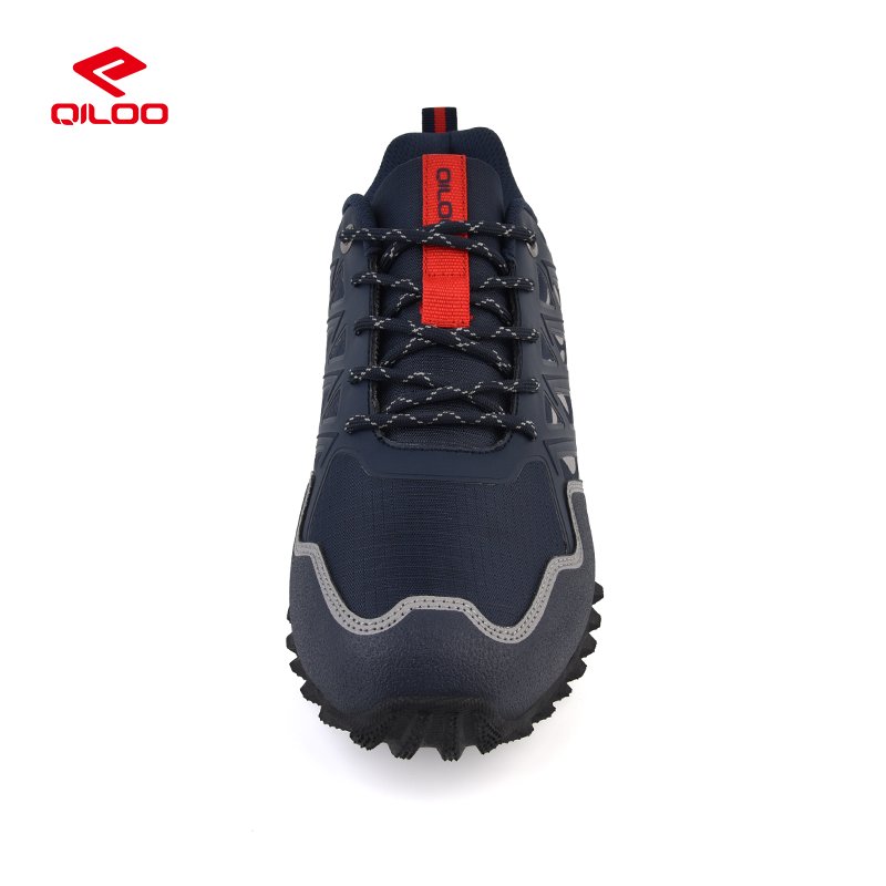 QILOO Custom Logo Men's High Quality Sport Shoes Wholesale Waterproof Black High Heel Hiking Boots Summer Season Rubber Insole