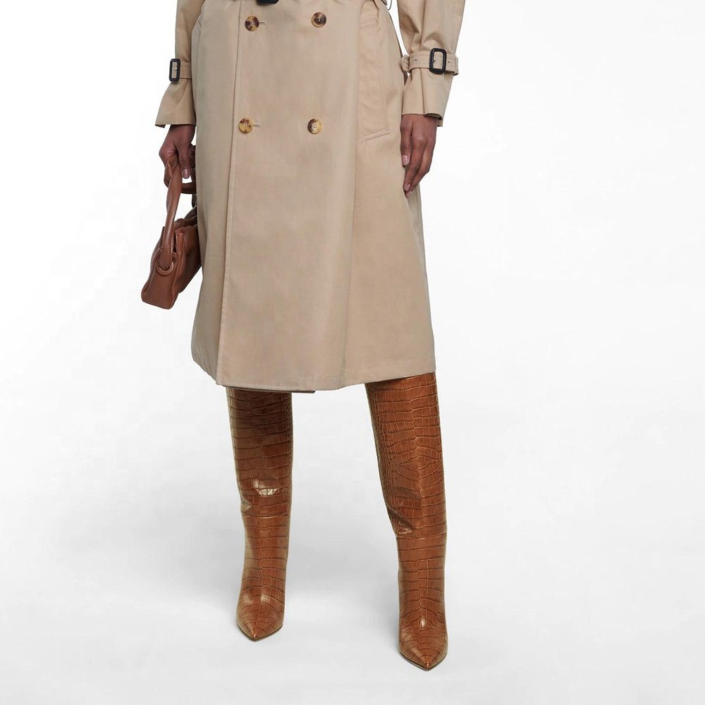 2021 High Heel Knee High Boots Women Crocodile Boot Ladies Tube Long Tall Boots