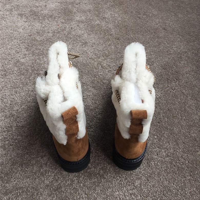 New design lace-up plush snow warm ankle women winter boots 2024