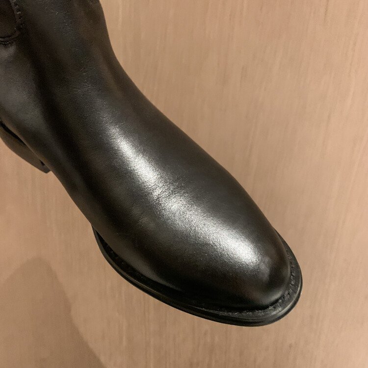 Cialisa Fashion Design Boots Shoes Round Toe Silver Buckle Womans Knee High Boots Classics Flats Custom Winter Shoes