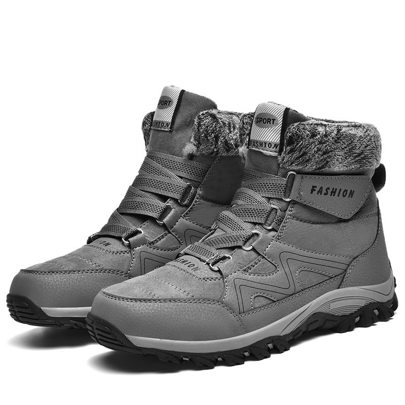 2024 New Popular Water Resistant Mens Shearling Shoes Large Size Sheepskin GirlS Snow Winter Boots Walking Cotton Shoes