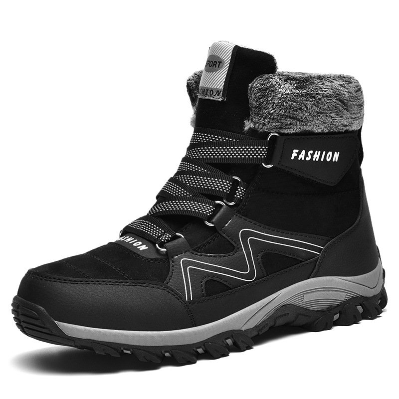 2024 New Popular Water Resistant Mens Shearling Shoes Large Size Sheepskin GirlS Snow Winter Boots Walking Cotton Shoes