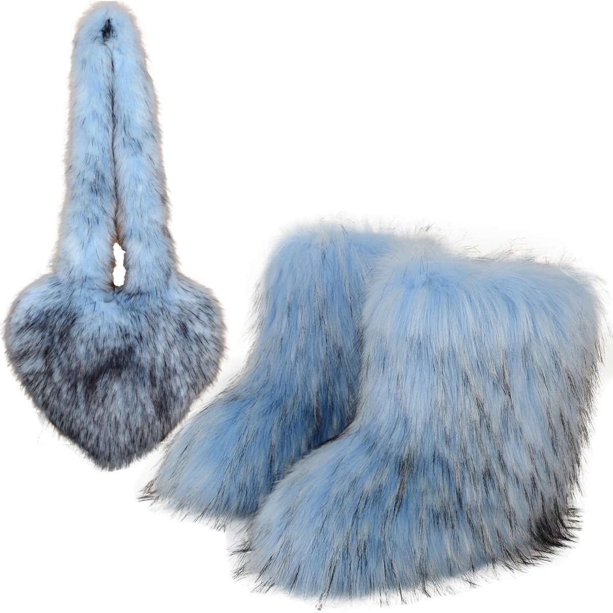 Women's imitation raccoon fur boots Manufacturer wholesale high quality snow boots Women's crossbody bag set Fur snow boots