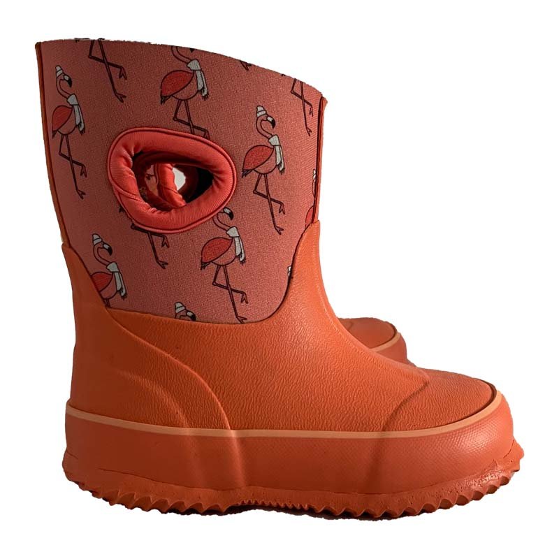 customized high quality kid's neoprene rubber rain boots snow boots with fleece lining neoprene waterproof boots