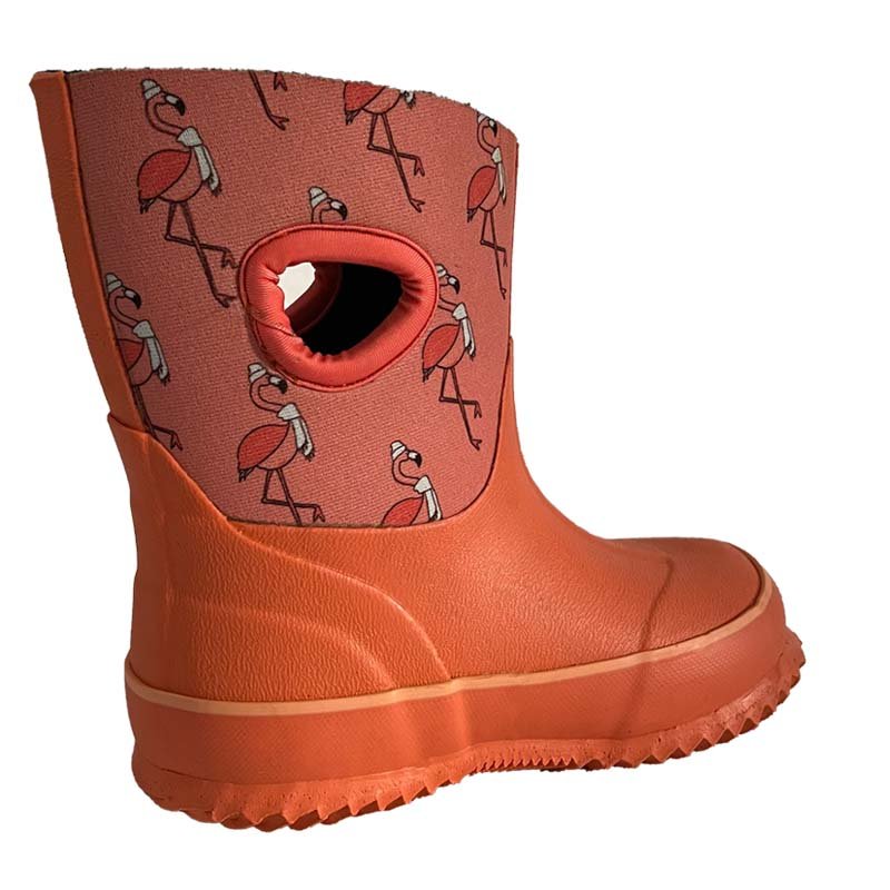 customized high quality kid's neoprene rubber rain boots snow boots with fleece lining neoprene waterproof boots