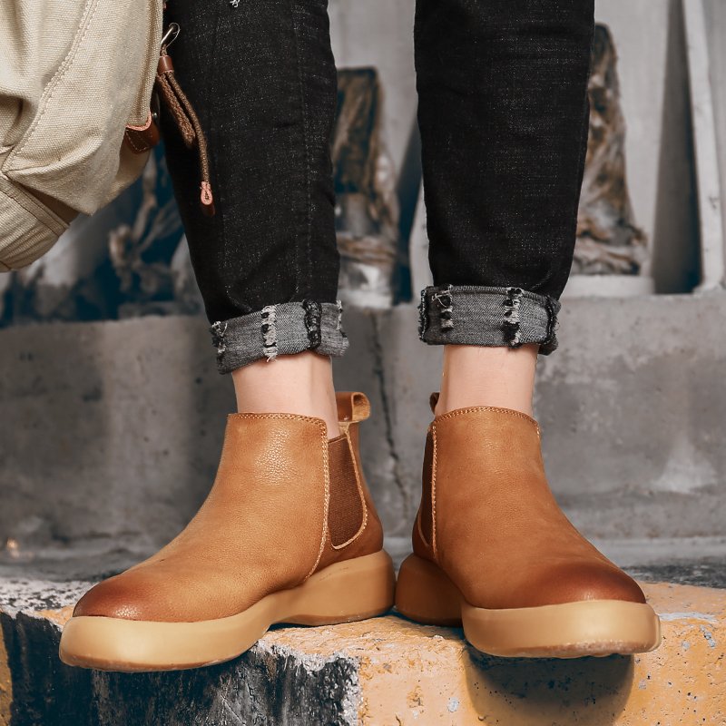 5199 newest good quality men's chelsea boots genuine leather shoes ankle boot