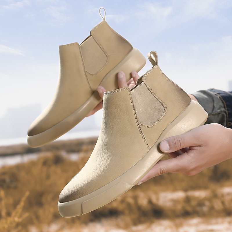 5199 newest good quality men's chelsea boots genuine leather shoes ankle boot