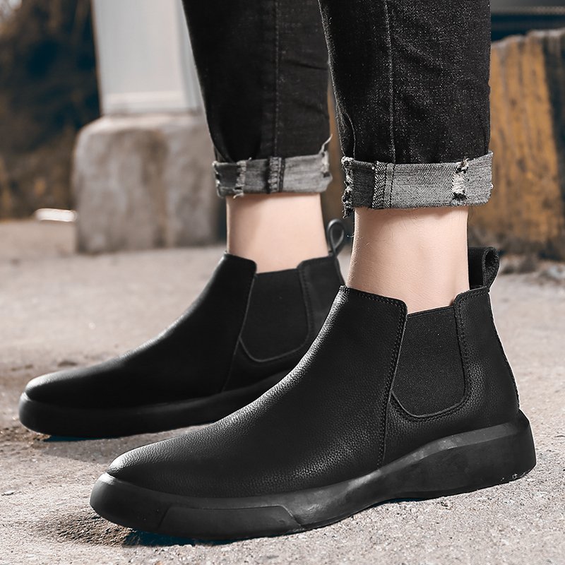 5199 newest good quality men's chelsea boots genuine leather shoes ankle boot