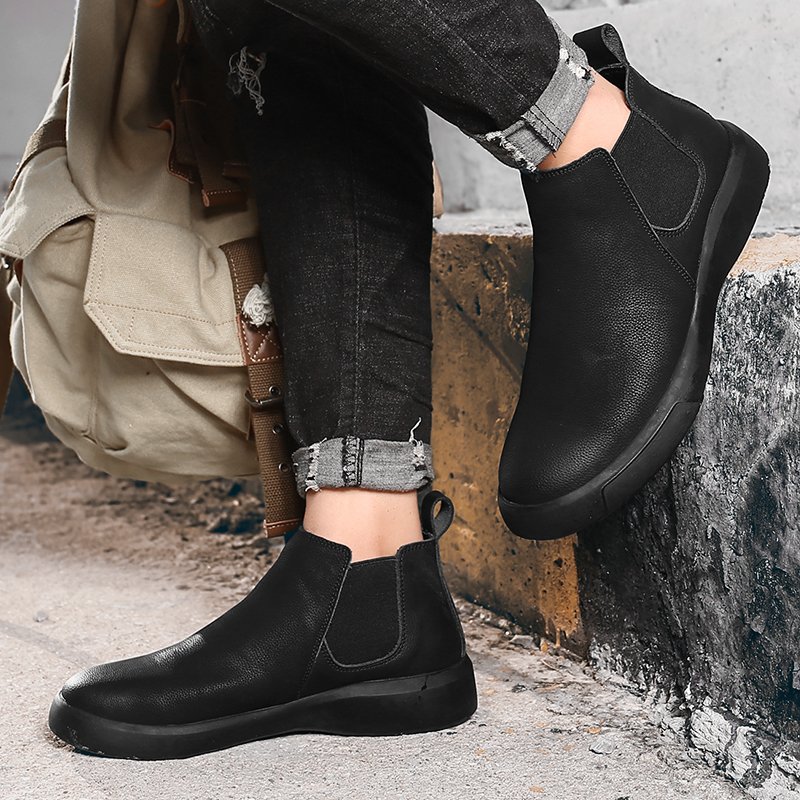 5199 newest good quality men's chelsea boots genuine leather shoes ankle boot