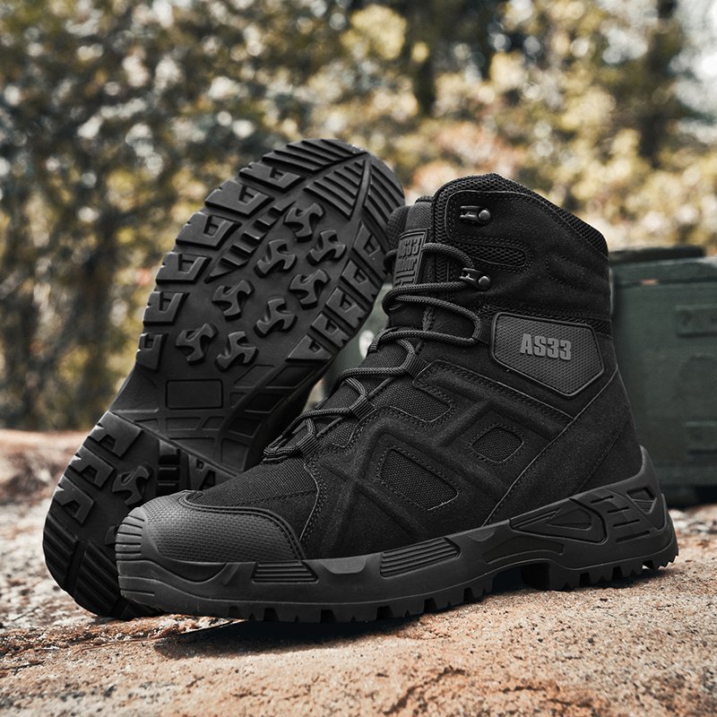 Men's Mid-Calf Tactical High Top Boots Wholesale Waterproof Lace-Up Summer Winter Desert Tooling Boot Anti-Slip Feature Suede